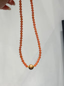 Niche Carnelian Agarwood Sterling Silver Bracelet Set - Gold-Tone Chinese Design, Lucky Statement Jewelry for Women