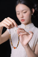 Niche Tiger Eye Carnelian Sterling Silver Bracelet Set - Gold-Tone Boho-Chic Design, Lucky Statement Jewelry for Women