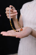 Niche Tiger Eye Carnelian Sterling Silver Bracelet Set - Gold-Tone Boho-Chic Design, Lucky Statement Jewelry for Women