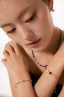 Niche Lapis Lazuli Tourmaline Sterling Silver Necklace - Gold-Tone Elegant Design, Statement Jewelry for Women