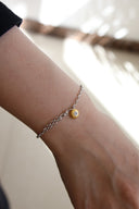 Niche Two-Tone Charm Sterling Silver Bracelet - Minimalist Elegant Design, Statement Jewelry for Women