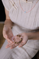 Niche Rose Quartz Agarwood Sterling Silver Bracelet - Gold-Tone Chinese Design, Romantic Lucky Statement Jewelry for Women