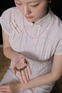 Niche Rose Quartz Agarwood Sterling Silver Bracelet - Gold-Tone Chinese Design, Romantic Lucky Statement Jewelry for Women